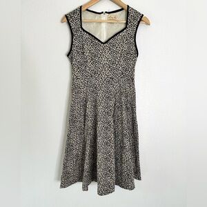 Lindy Bop Black and Cream Leopard Print Dress